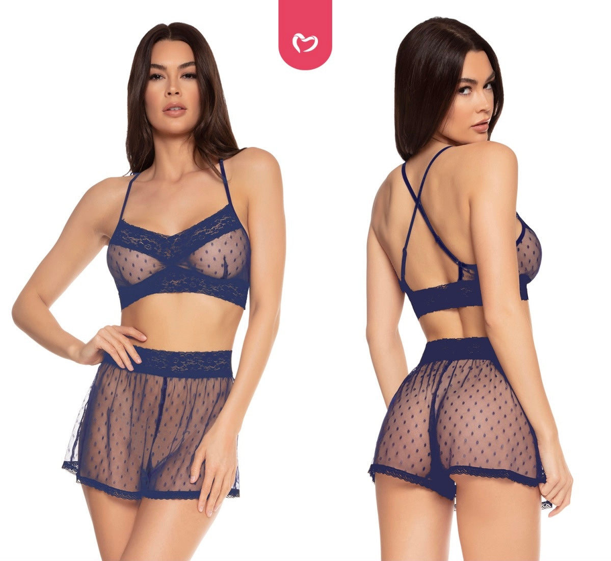 Dotted Blue Short Two Piece